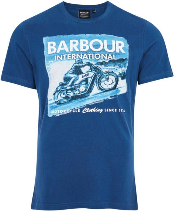 Barbour T-shirt blauw met opdruk