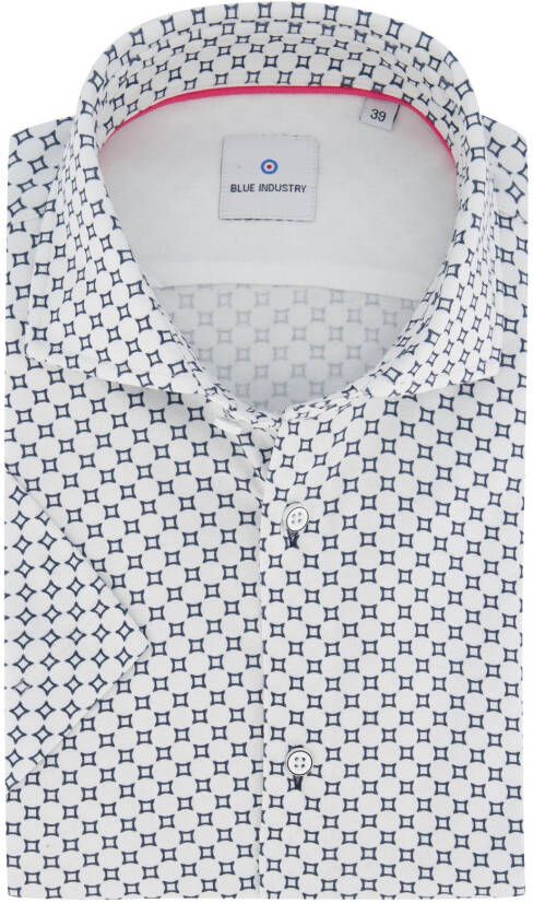 Blue Industry Korte mouwen overhemd wit geprint