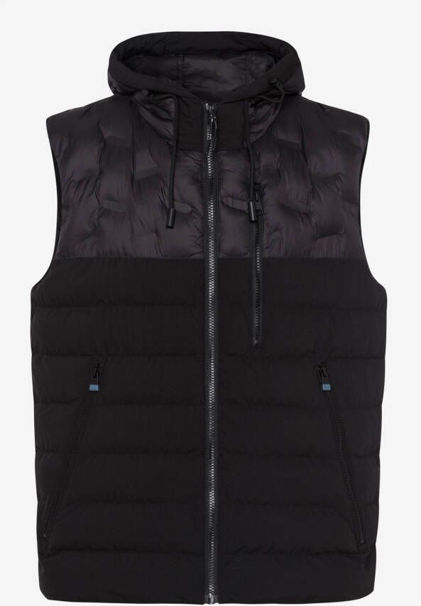 BRAX bodywarmer zwart effen rits normale fit synthetisch