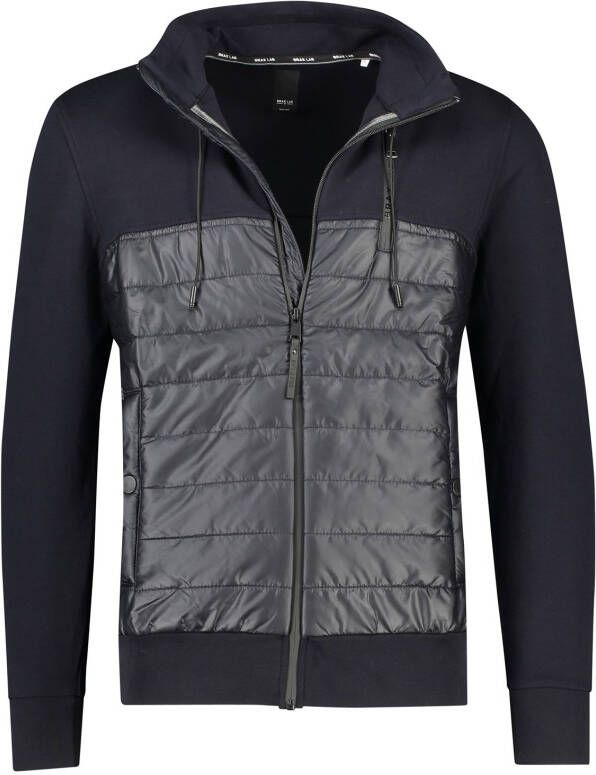 BRAX vest Lavrant opstaande kraag donkerblauw rits effen