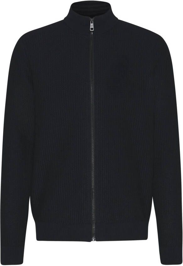 Bugatti vest structuur opstaande kraag donkerblauw