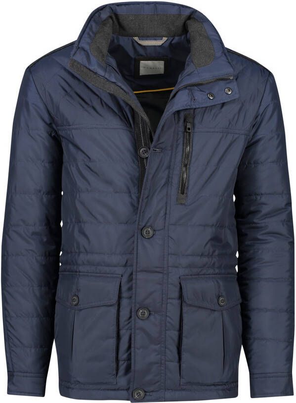 Bugatti Blauwe Winterjas met Rits en Knoop Blue Heren