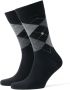 Burlington Edinburgh sokken wol zwart grijs gerruit wol - Thumbnail 2