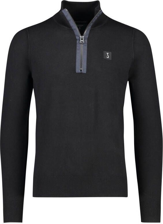 Butcher of Blue fijngebreide trui Clifden met wol en logo off black