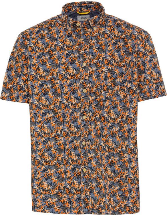 Camel active casual overhemd korte mouw wijde fit multicolor geprint katoen