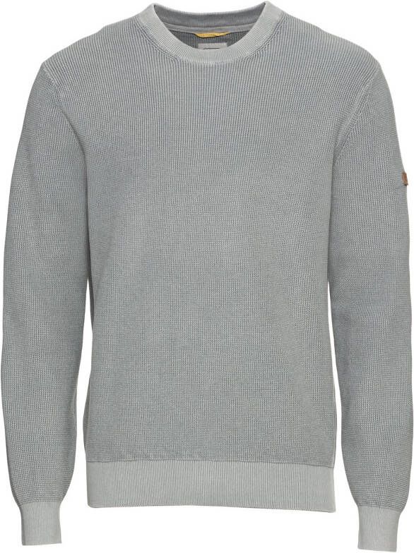 Camel active trui ronde hals grijs effen katoen