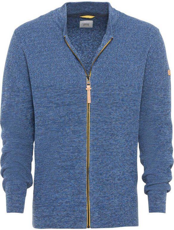 Camel active Blauwe Cardigan met Rits Blue Heren