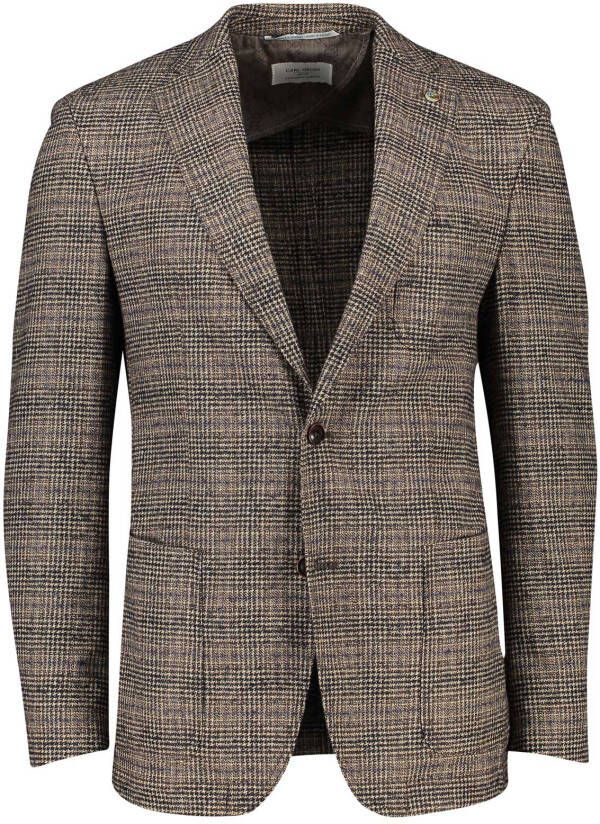 Carl gross colbert blauw geruit katoen normale fit