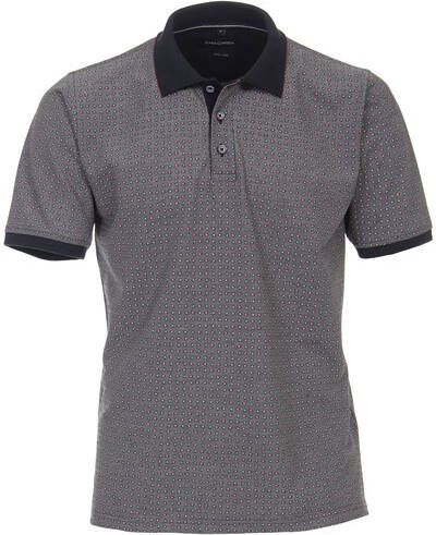 Casa Moda T-shirt Polo Print Grijs Multicolour