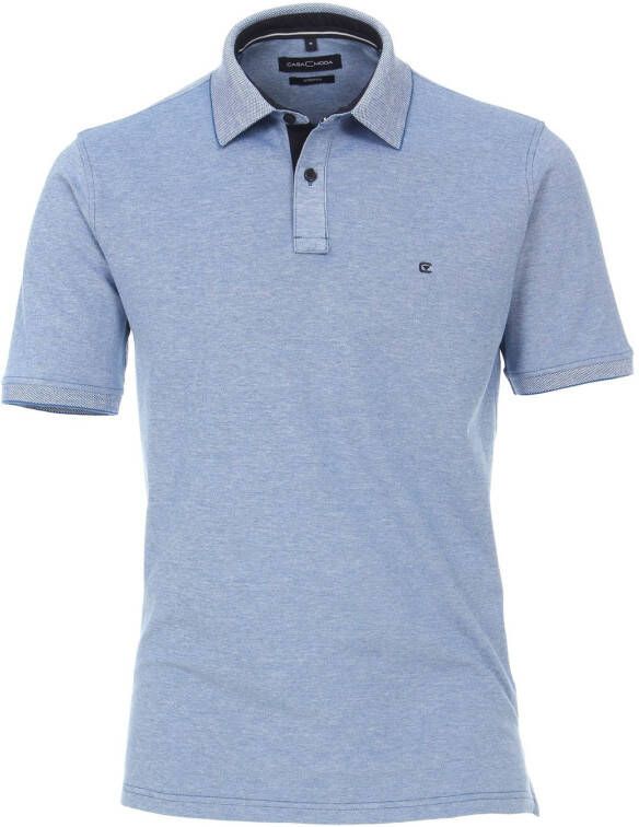 Casa Moda Polo Sport Stretch blauw melange