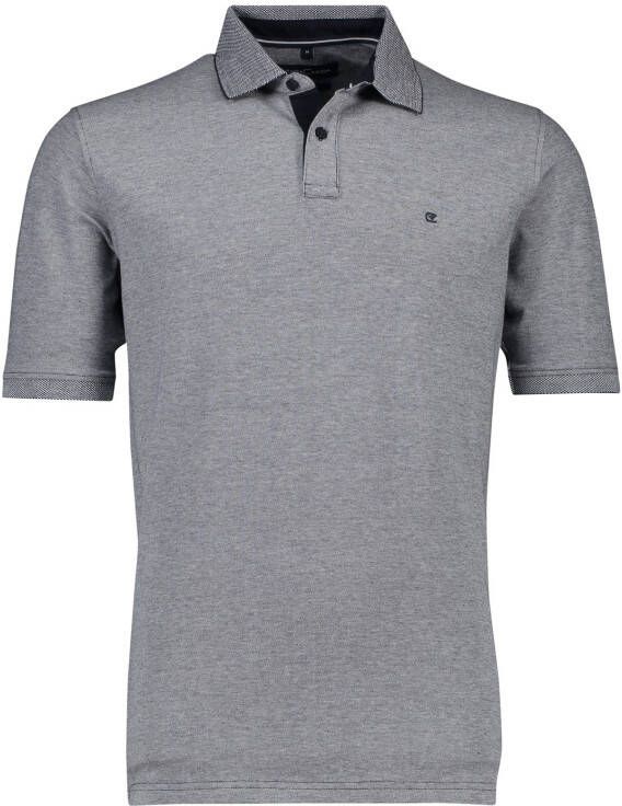 Casamoda T-shirt Polo Stretch Melange Donkerblauw