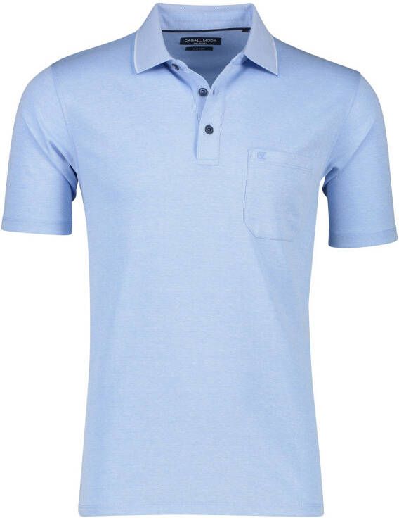 Casa Moda poloshirt lichtblauw borstzak