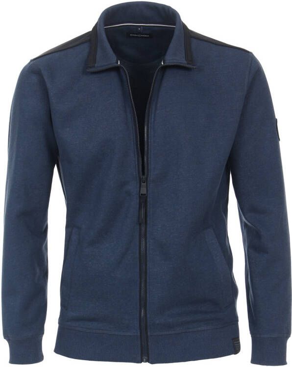 Casa Moda vest blauw rits effen katoen - Foto 1
