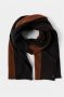 Cast Iron Knitted scarf with stripe black Zwart Heren - Thumbnail 2