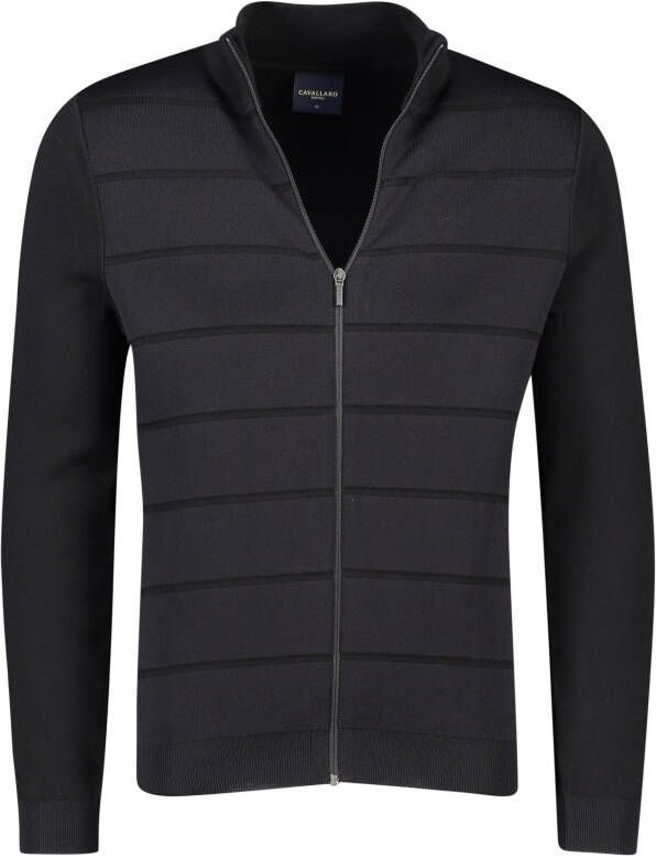 Cavallaro Zwarte Vest met Rits in Slim Fit Black Heren