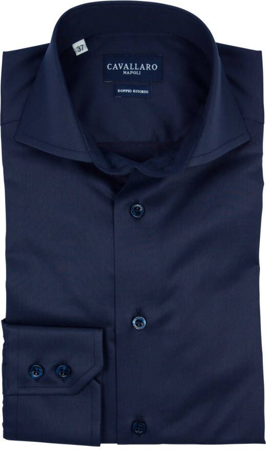 Cavallaro overhemd two ply donkerblauw
