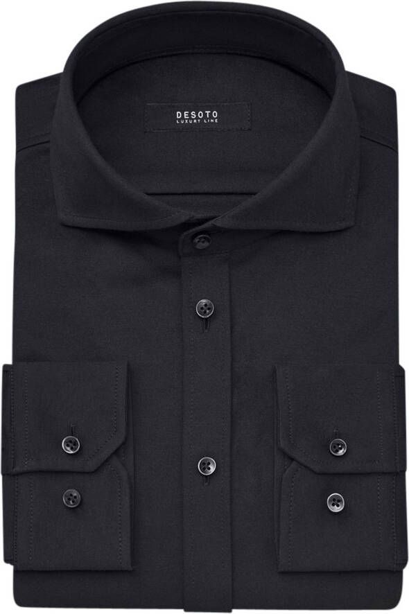 Desoto Overhemd zwart10008-30 080 solid blackOverhemd lm dress Zwart Heren - Foto 7