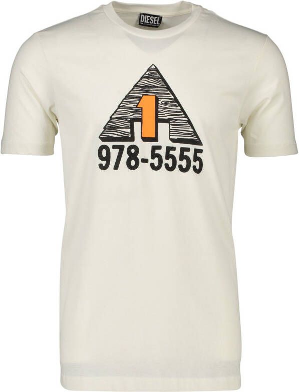 Diesel Klassieke Ronde Hals T-Shirt Beige Heren - Foto 1