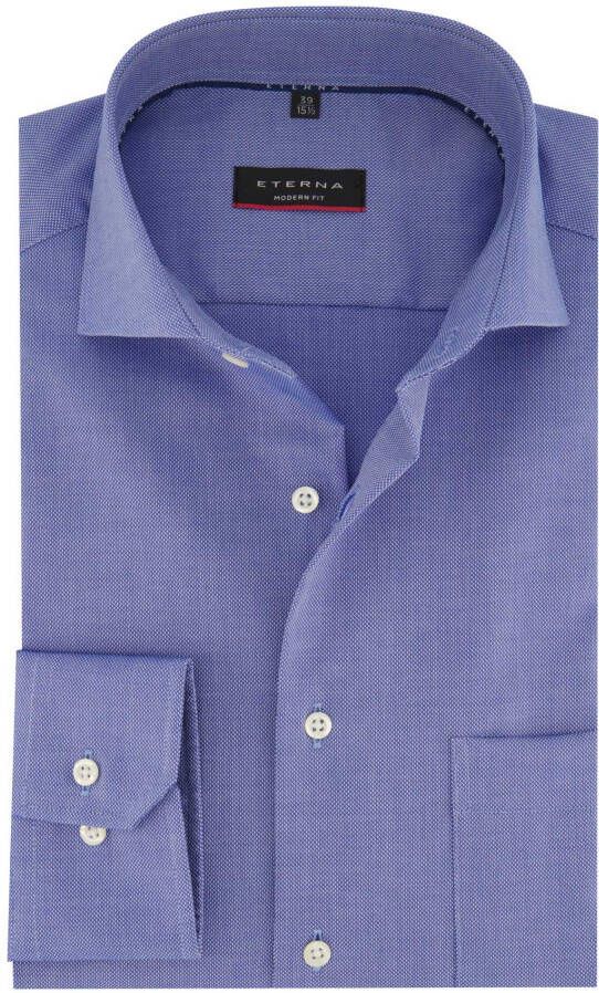 Eterna business overhemd Modern Fit normale fit donkerblauw geprint katoen
