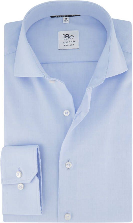 Eterna business overhemd Modern Fit normale fit lichtblauw effen 100% katoen