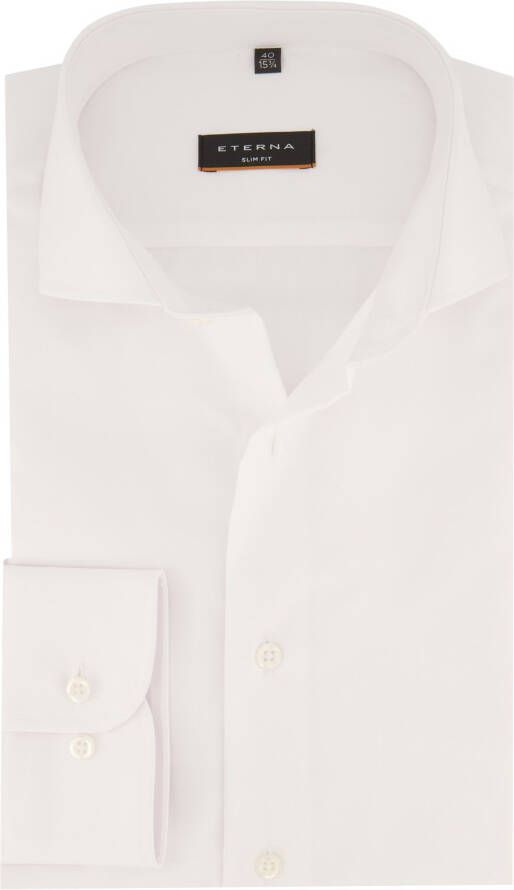 Eterna business overhemd strijkvrij Slim Fit slim fit wit effen katoen
