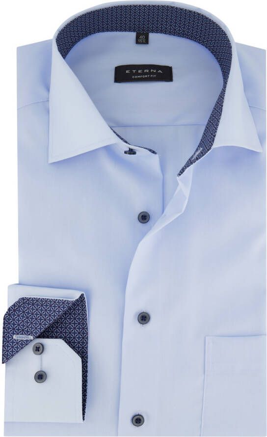 Eterna business overhemd Comfort Fit wijde fit lichtblauw effen katoen