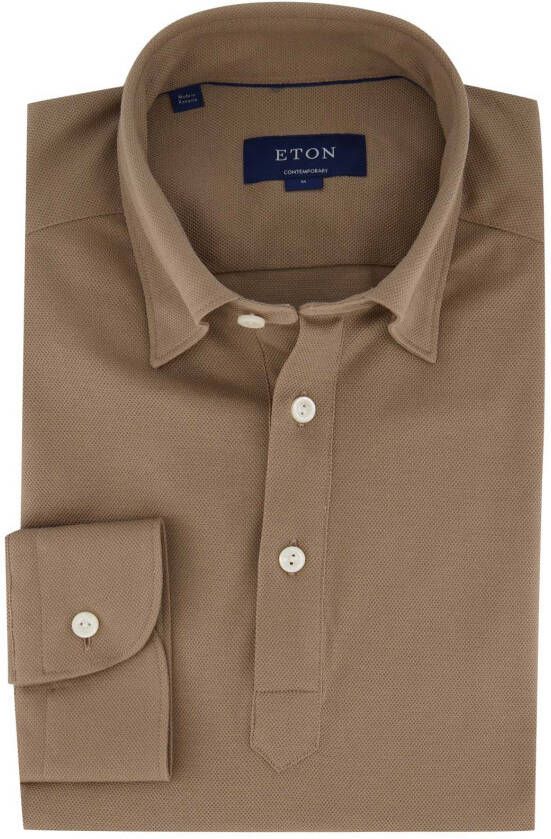 Eton Contemporary Fit overhemd bruin