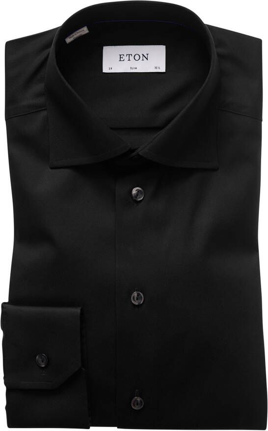 Eton Moderne Zwarte Signature Twill Overhemd Black Heren - Foto 5