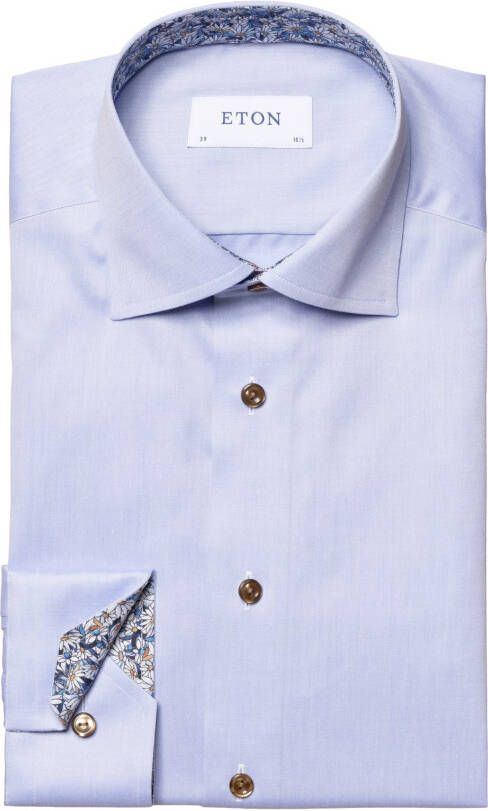 Eton overhemd Classic Fit effen lichtblauw