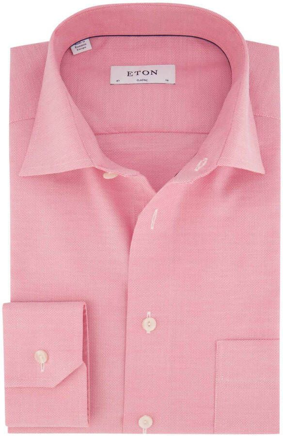Eton Roze Overhemdjurk met Wijde Pasvorm Pink Heren