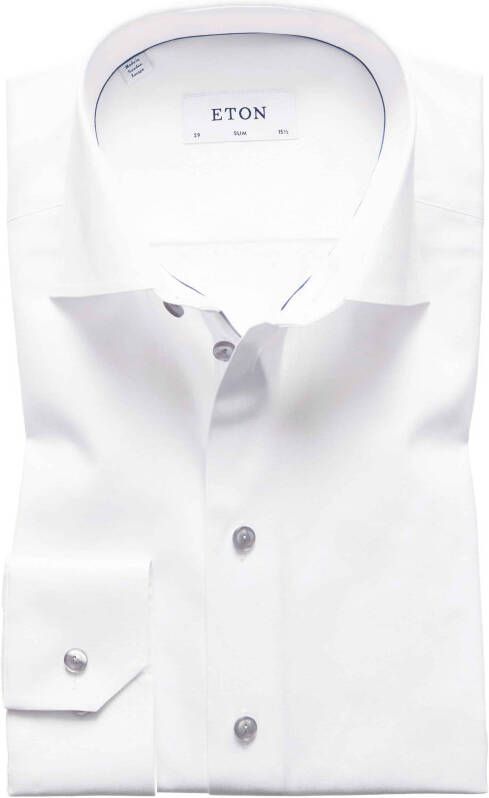 Eton Witte Overhemdjurk met Slim Fit White Heren