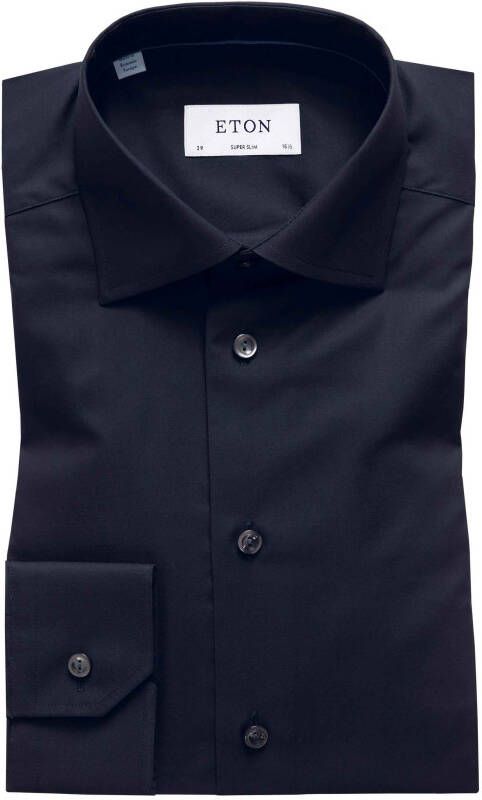 Eton Overhemd zwart twill Super Slim Fit