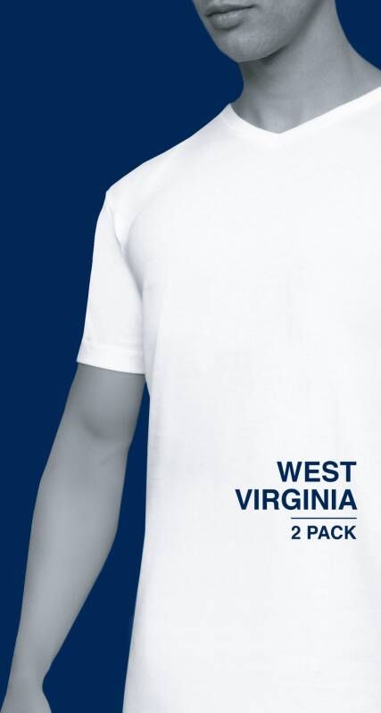 Alan Red West-Virginia T-shirt V-Hals Wit (2Pack) - Foto 3