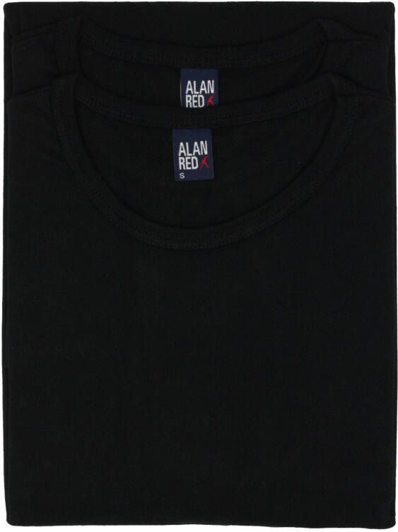 Alan Red Derby t-shirt zwart effen katoen