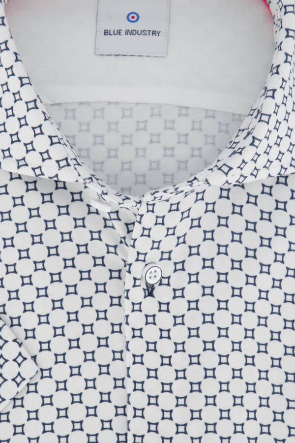 Blue Industry Korte mouwen overhemd wit geprint