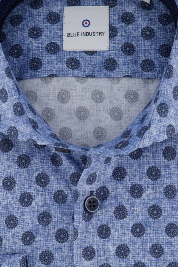 Blue Industry shirt blauw geprint