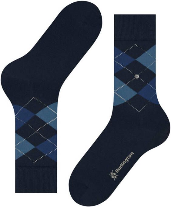 Burlington sokken blauw geruit