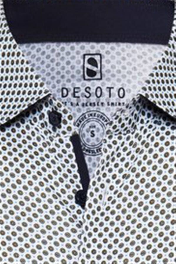 Desoto Overhemd Kent Grafische Print Taupe - Foto 3