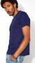 Desoto t-shirt donkerblauw ronde hals effen katoen - Thumbnail 4
