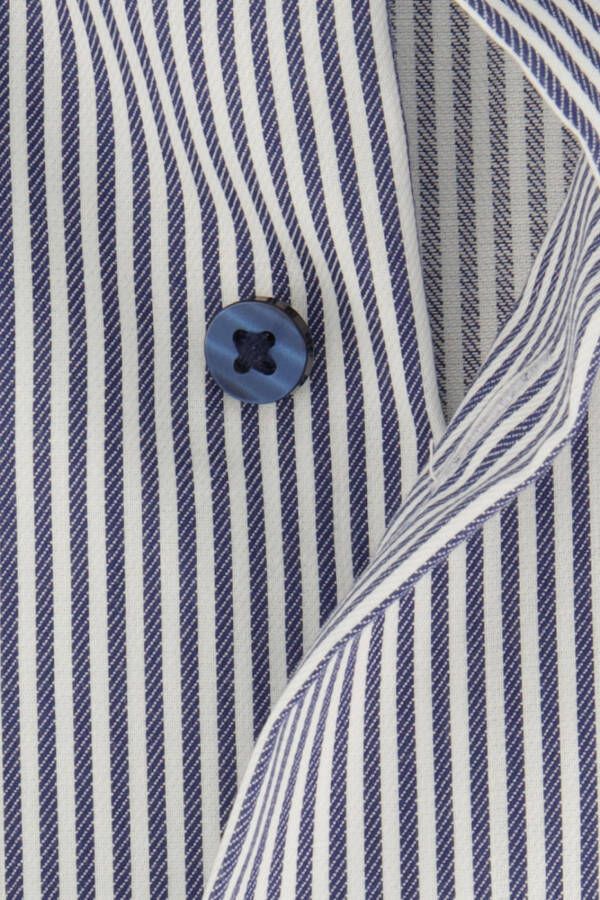 Eterna business overhemd Modern Fit normale fit blauw wit gestreept katoen