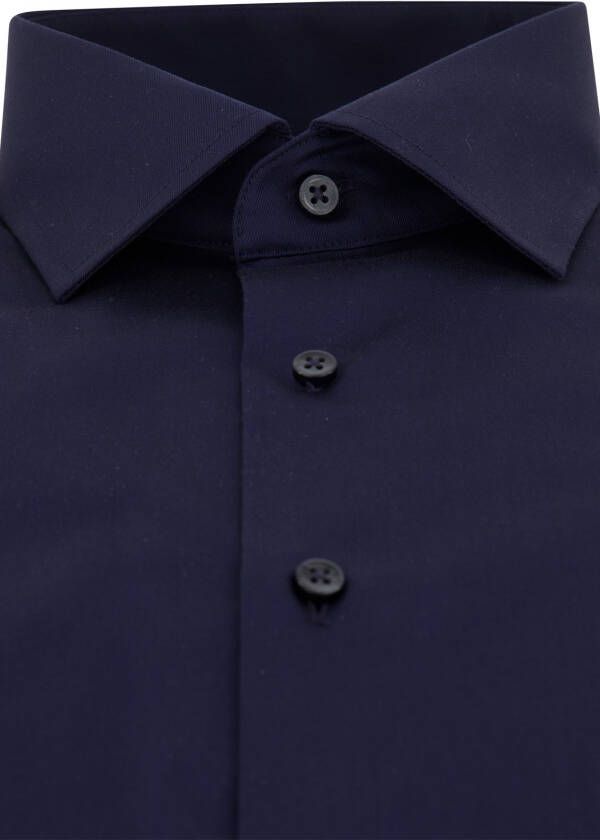 Eterna overhemd mouwlengte 7 Comfort Fit wijde fit donkerblauw effen katoen