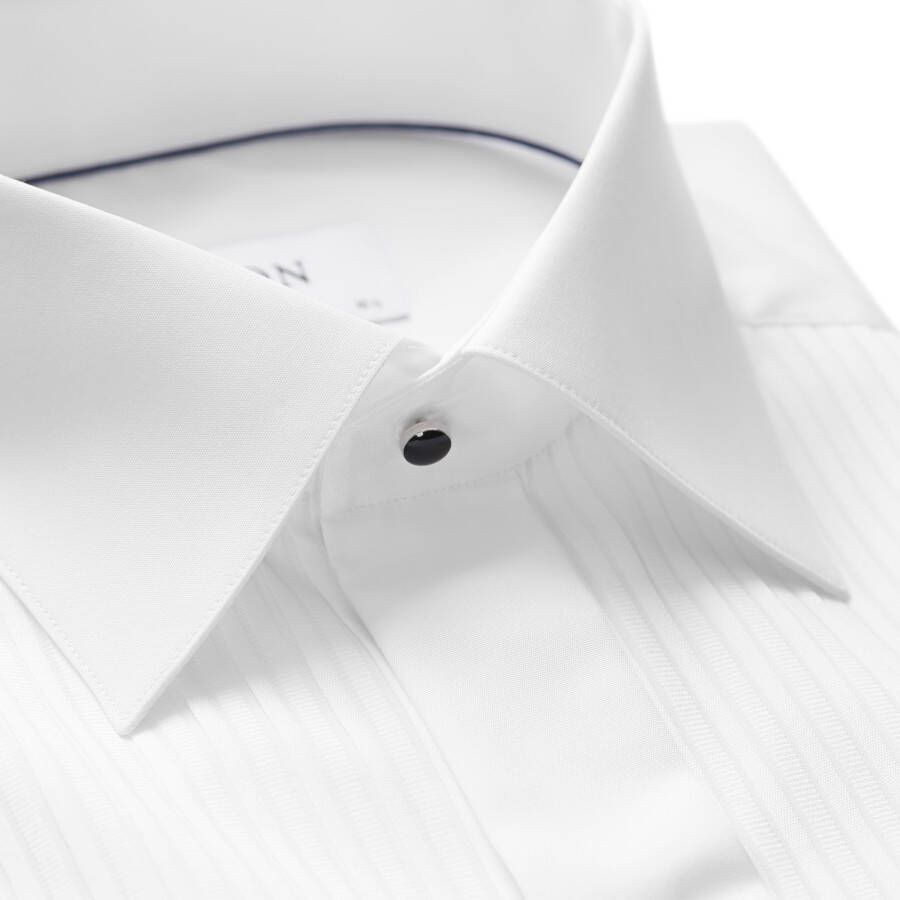 Eton black tie shirt wit plissé contemporary fit