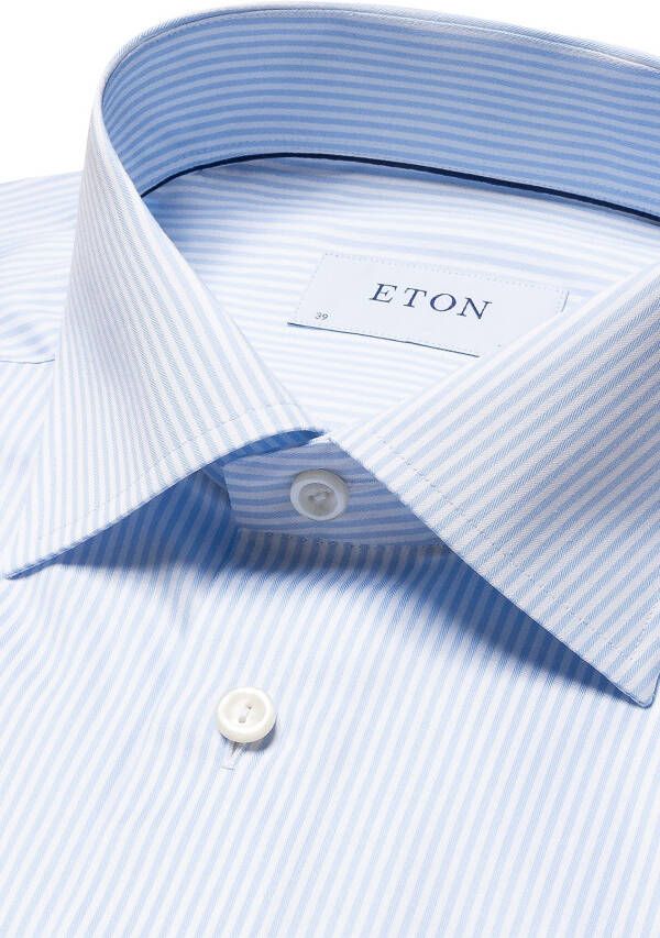 Eton 100% katoenen business overhemd slim fit lichtblauw met streep