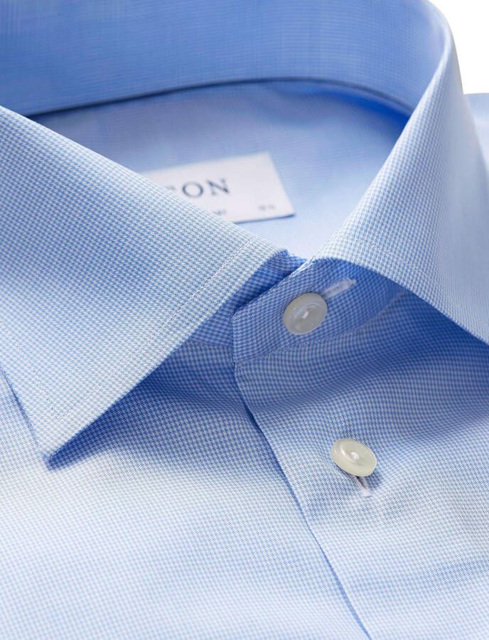 Eton Lichtblauw geruit zakelijk overhemd Blue Heren - Foto 2