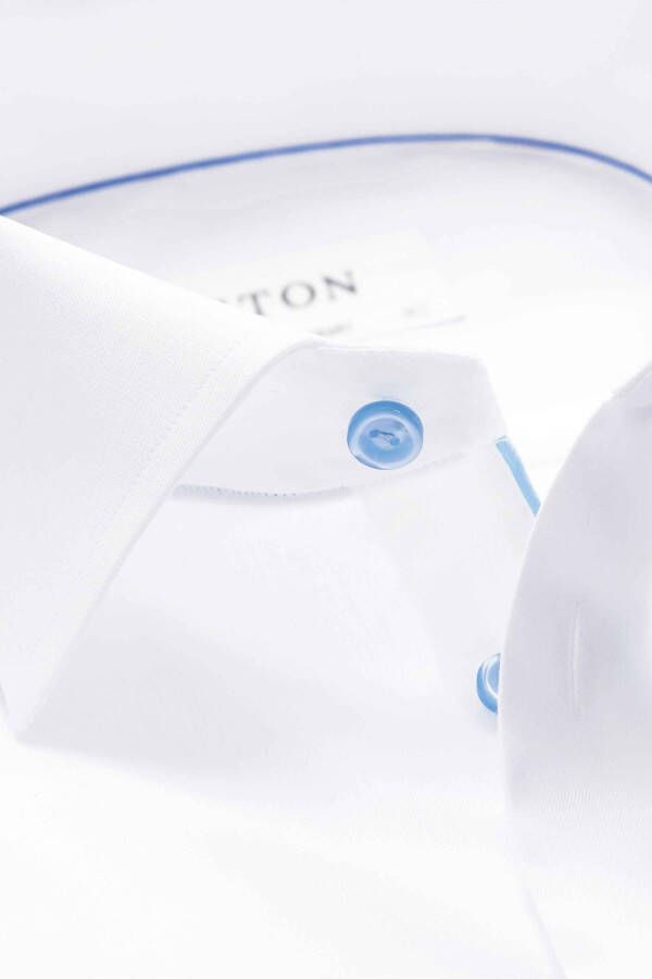 Eton overhemd wit Contemporary Fit blauwe knopen - Foto 2