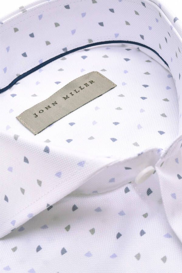 John Miller business overhemd slanke fit wit geprint katoen