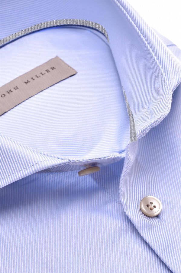John Miller business overhemd slim fit lichtblauw effen katoen strijkvrij - Foto 2