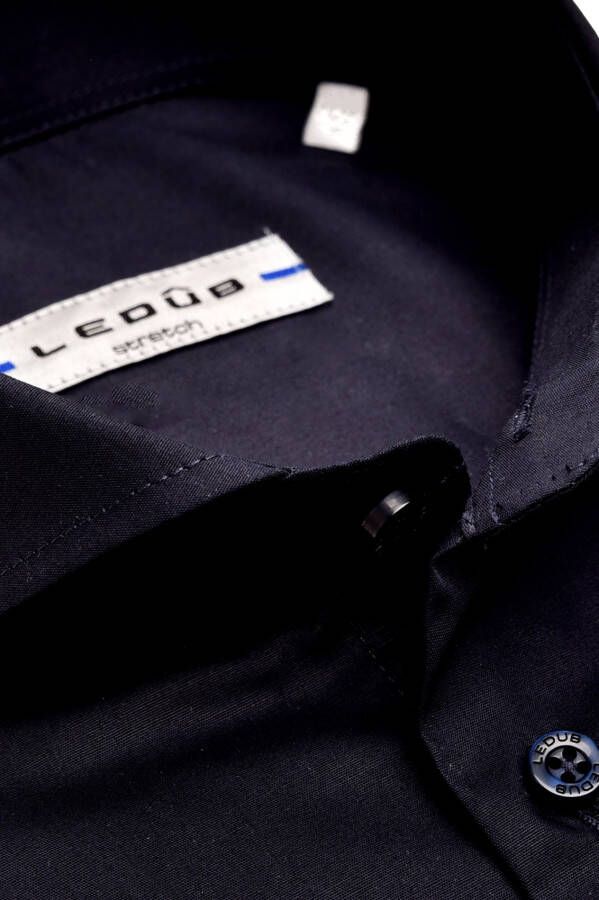 Ledub Overhemd Stretch Modern Fit navy