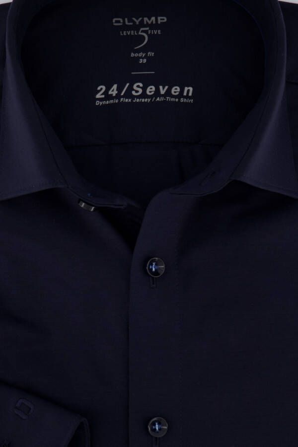 Olymp Overhemd mouwlengte 7 navy Level Five