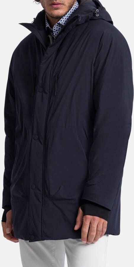 Pierre Cardin winterjas marine blauw effen rits + knoop normale fit - Foto 2
